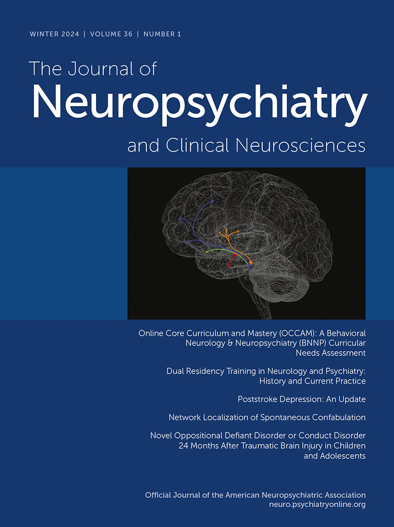 The Journal of Neuropsychiatry and Clinical Neurosciences cover